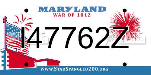 I47762Z Maryland License Plate
