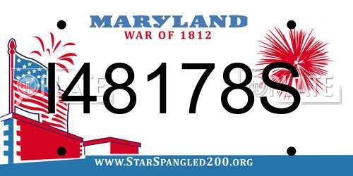 I48178S Maryland License Plate