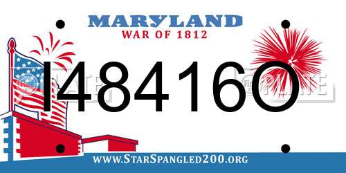 I48416O Maryland License Plate