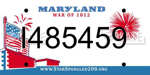 I485459 Maryland License Plate