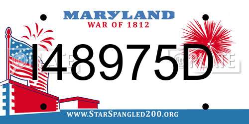I48975D Maryland License Plate