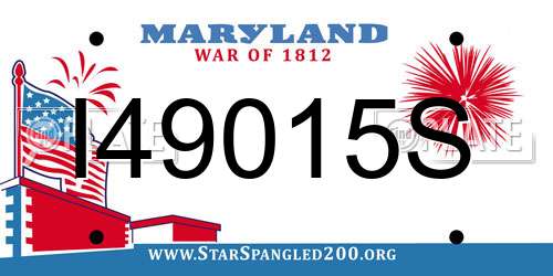 I49015S Maryland License Plate