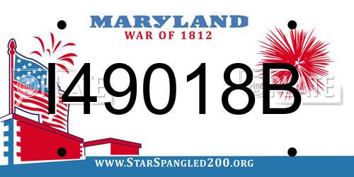 I49018B Maryland License Plate