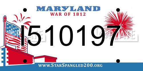 I510197 Maryland License Plate