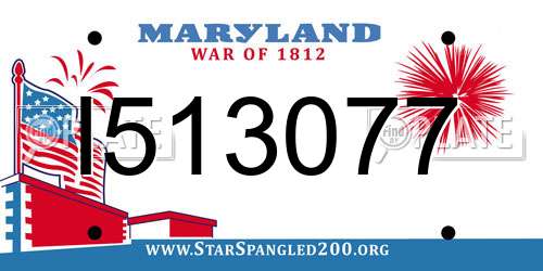 I513077 Maryland License Plate