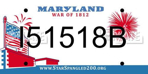 I51518B Maryland License Plate