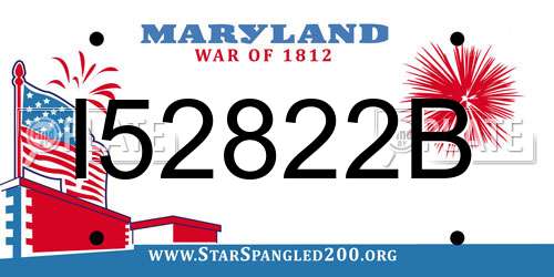I52822B Maryland License Plate