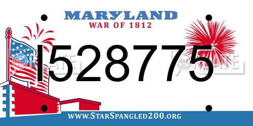 I528775 Maryland License Plate