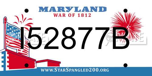 I52877B Maryland License Plate
