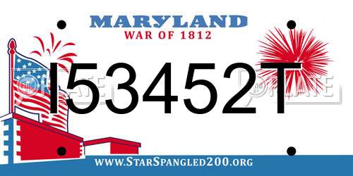 I53452T Maryland License Plate
