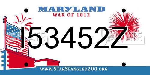 I53452Z Maryland License Plate