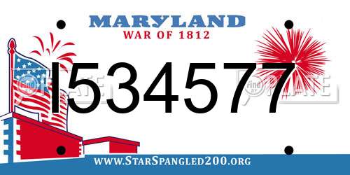I534577 Maryland License Plate