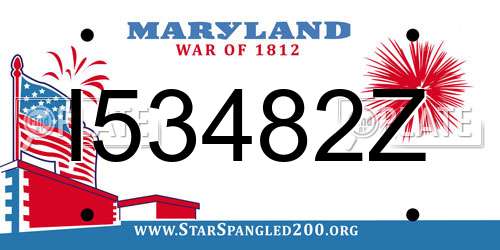 I53482Z Maryland License Plate