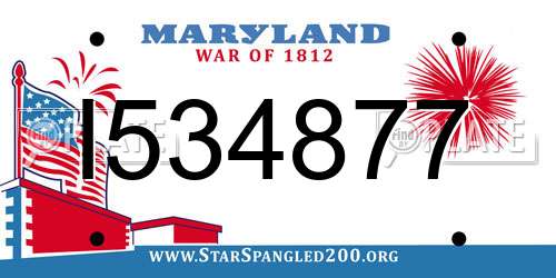 I534877 Maryland License Plate