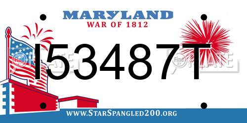 I53487T Maryland License Plate