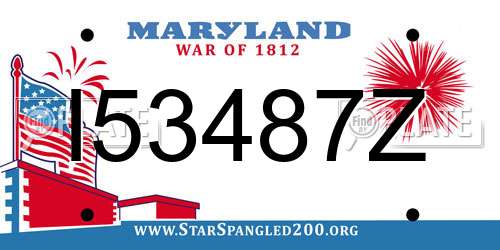 I53487Z Maryland License Plate