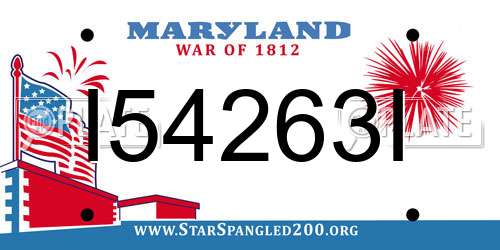 I54263I Maryland License Plate