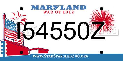 I54550Z Maryland License Plate