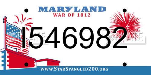 I546982 Maryland License Plate