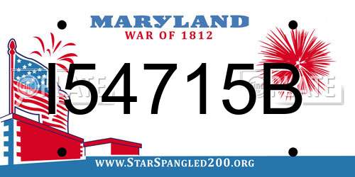 I54715B Maryland License Plate