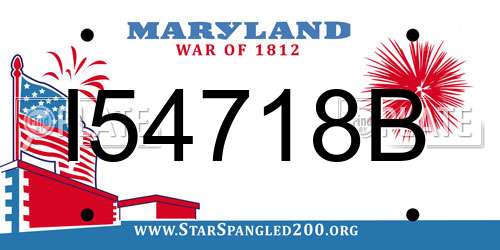 I54718B Maryland License Plate