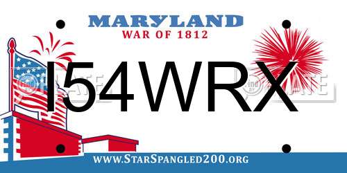 I54WRX Maryland License Plate