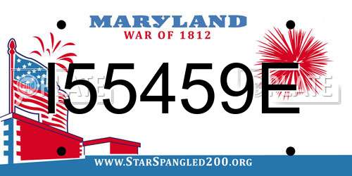 I55459E Maryland License Plate