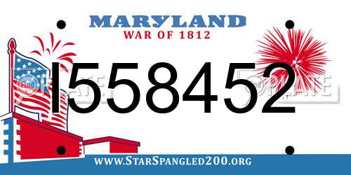 I558452 Maryland License Plate