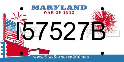 I57527B Maryland License Plate