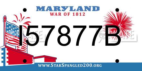 I57877B Maryland License Plate