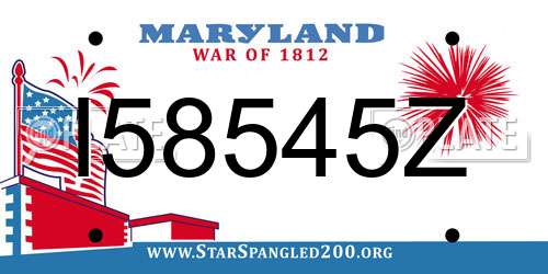 I58545Z Maryland License Plate