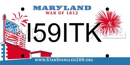 I59ITK Maryland License Plate