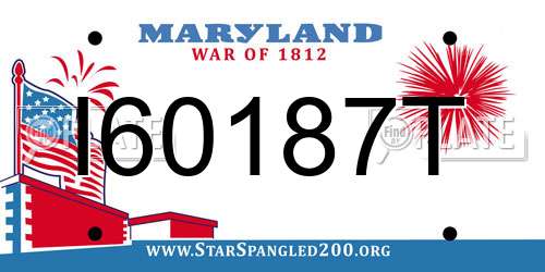 I60187T Maryland License Plate