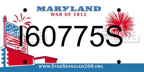 I60775S Maryland License Plate