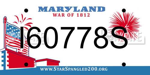 I60778S Maryland License Plate