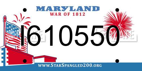 I610550 Maryland License Plate