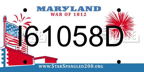 I61058D Maryland License Plate
