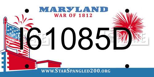 I61085D Maryland License Plate