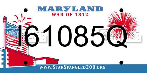 I61085Q Maryland License Plate