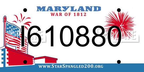 I610880 Maryland License Plate