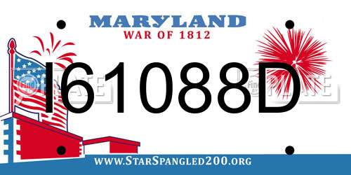I61088D Maryland License Plate