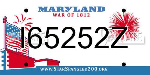 I65252Z Maryland License Plate