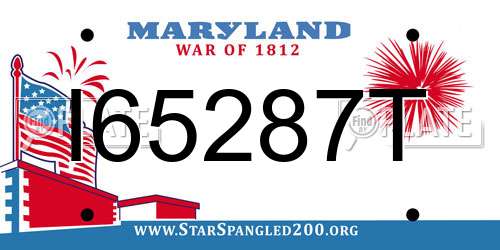 I65287T Maryland License Plate