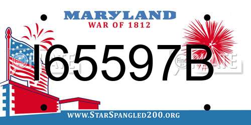 I65597B Maryland License Plate