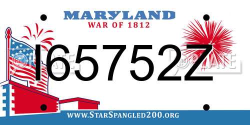 I65752Z Maryland License Plate