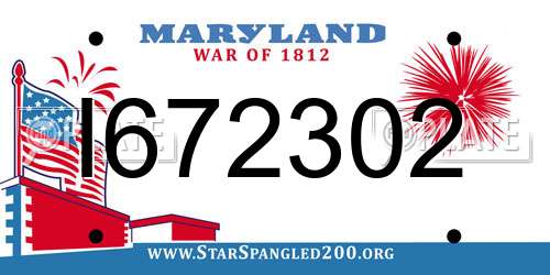 I672302 Maryland License Plate