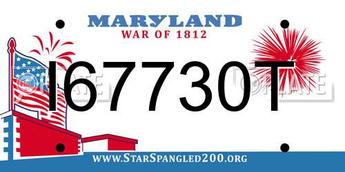 I67730T Maryland License Plate