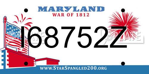 I68752Z Maryland License Plate