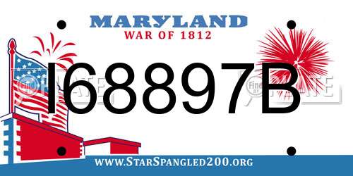 I68897B Maryland License Plate