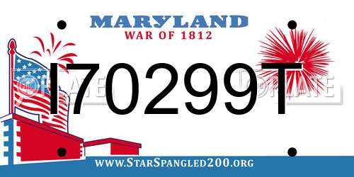 I70299T Maryland License Plate